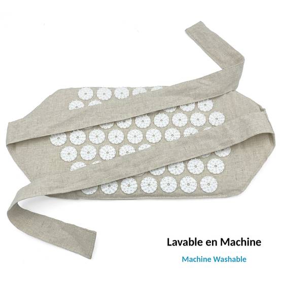 Ceinture d'acupression dorsale FISHTEC 1566 Points Lin naturel Respirant Mousse confort 1,5 cm Soulagement dos Relaxation Bien-être - Image 8
