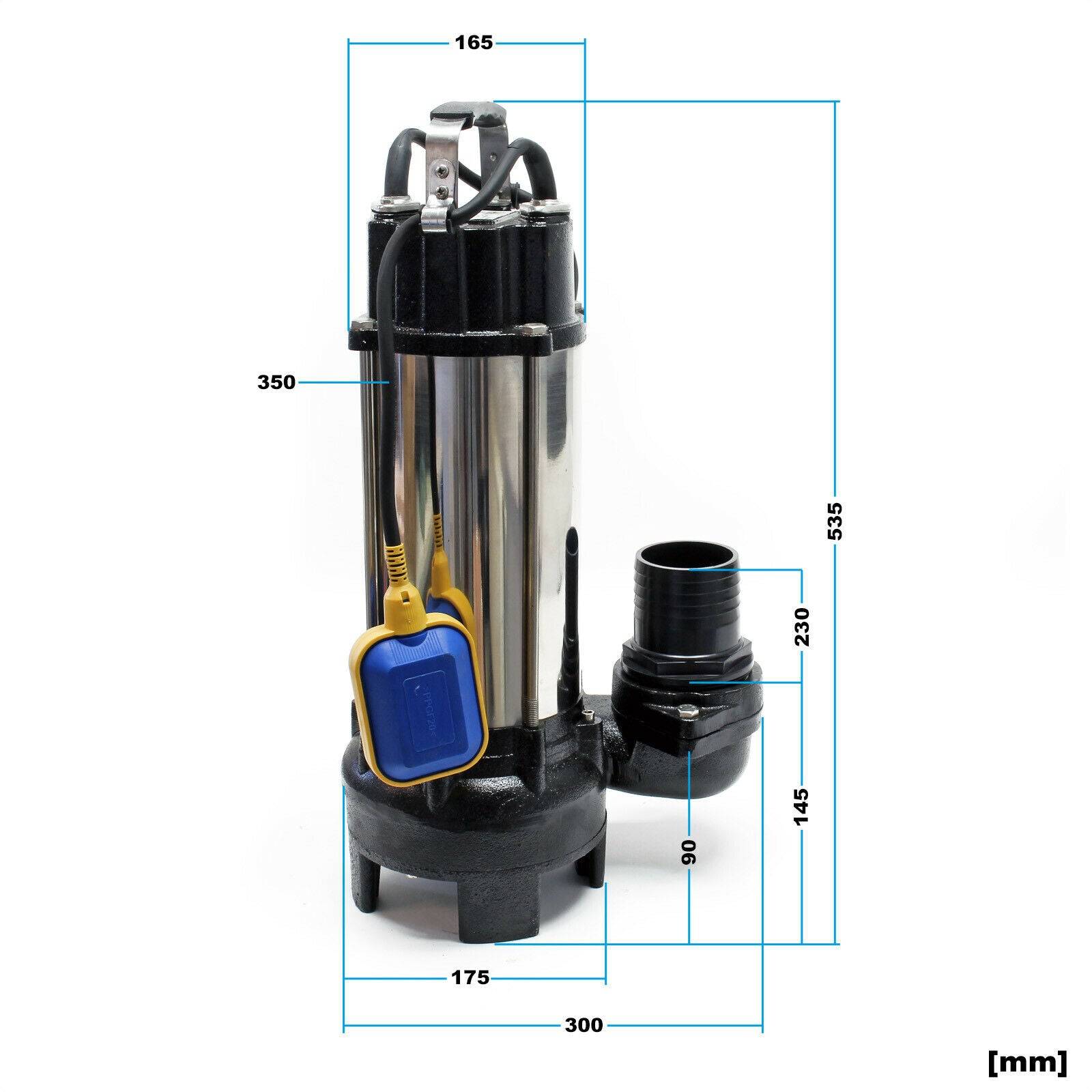 Helloshop26 - Pompe pour eaux sales flotteur broyeur de végétaux 31200l/h 2200 watts - Image 4
