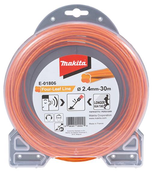 Fil nylon Trèfle torsadé MAKITA 2,4 mm x 30 m - E-01806