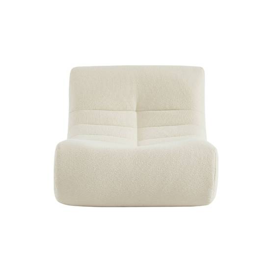sweeek - Fauteuil chauffeuse en bouclette texturée blanc style contemporain 1 place | sweeek - Image 4