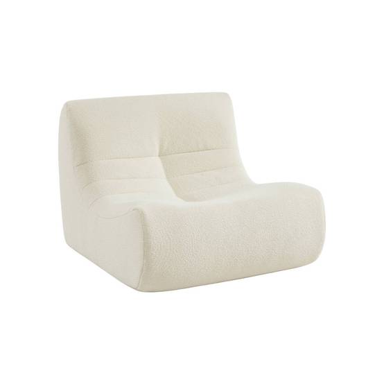 sweeek - Fauteuil chauffeuse en bouclette texturée blanc style contemporain 1 place | sweeek - Image 2