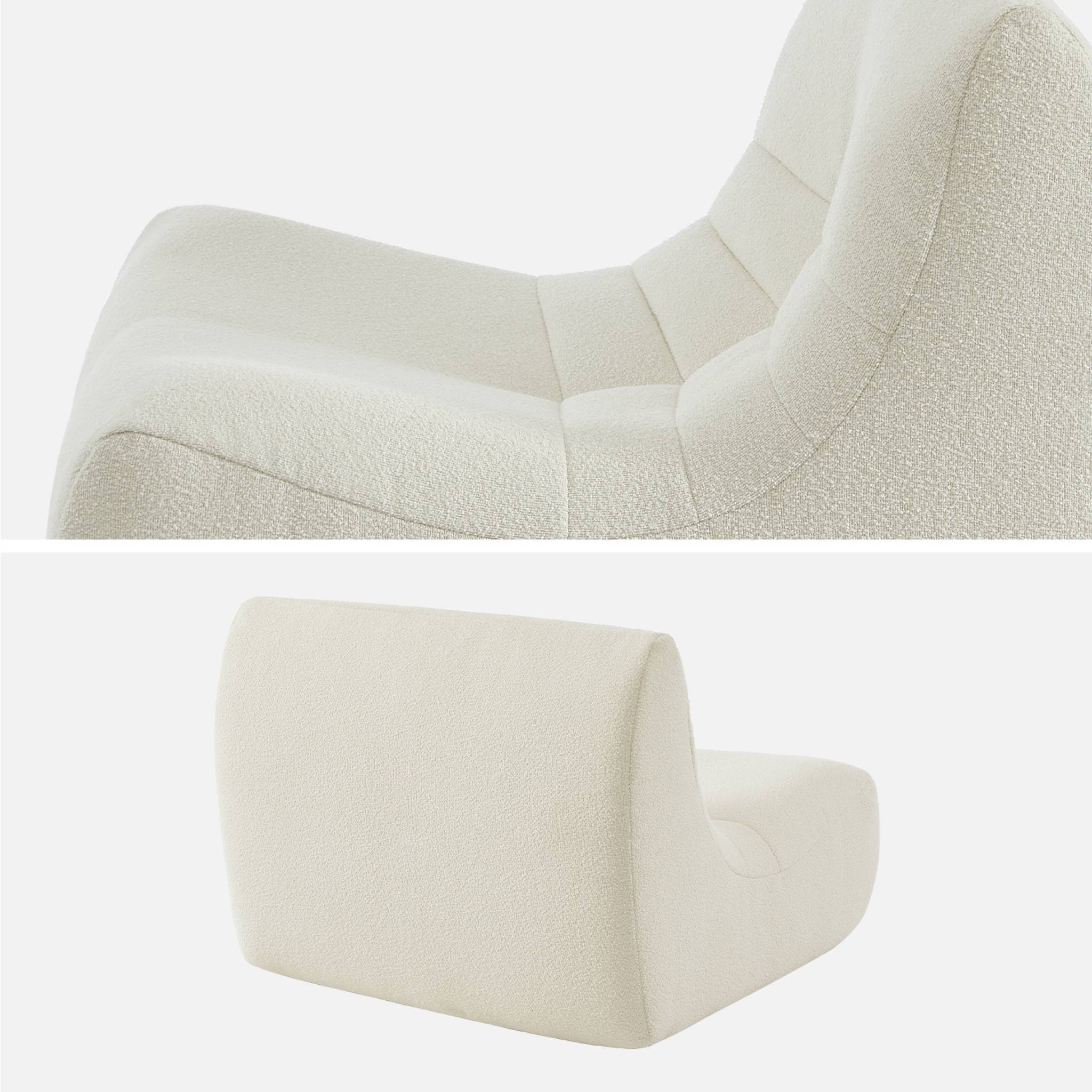 sweeek - Fauteuil chauffeuse en bouclette texturée blanc style contemporain 1 place | sweeek - Image 7