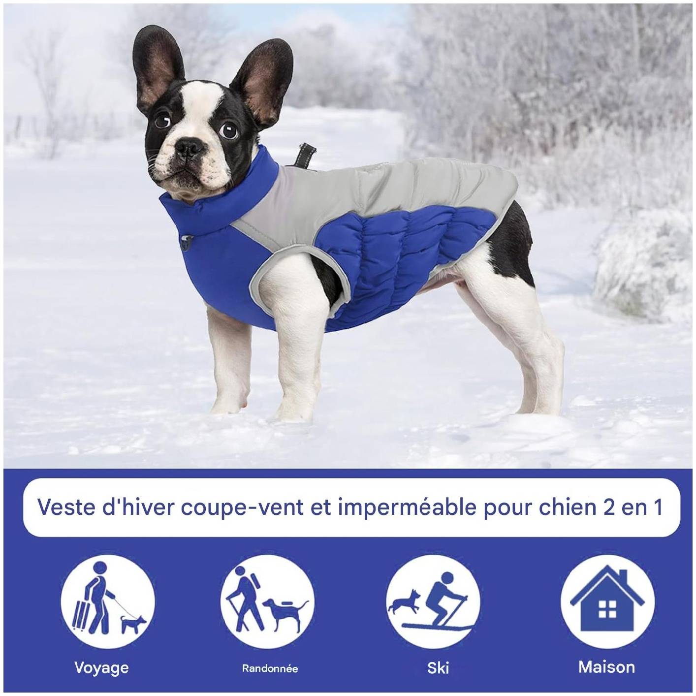 Manteau chaud pour chien d'hiver avec anneau en D résistant - Lytech - Image 4