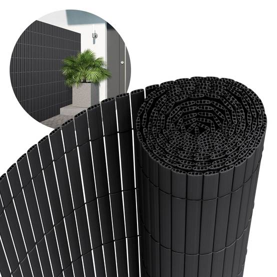 Canisse en PVC, 140x700 cm (1x3m + 1x4m), Anthracite, Brise Vue pour Jardin Balcon, Clôture de Protection Visuelle, Résistant aux UV - Image 2