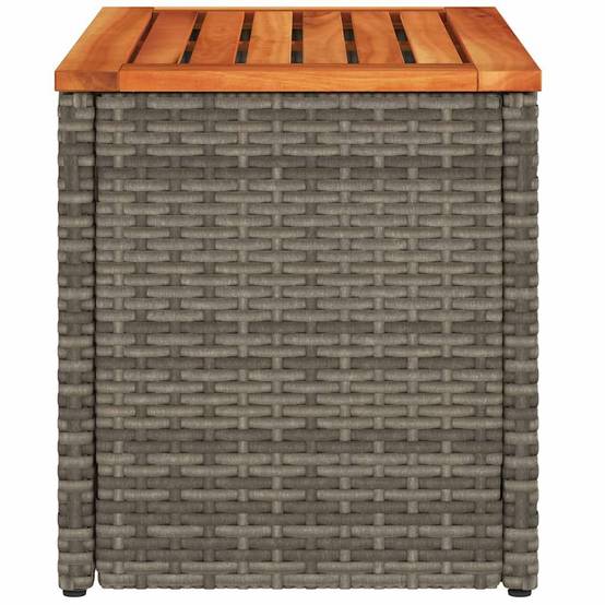 2 pcs Tables d'appoint de jardin | Table d'extérieur gris rotin bois massif - Image 7