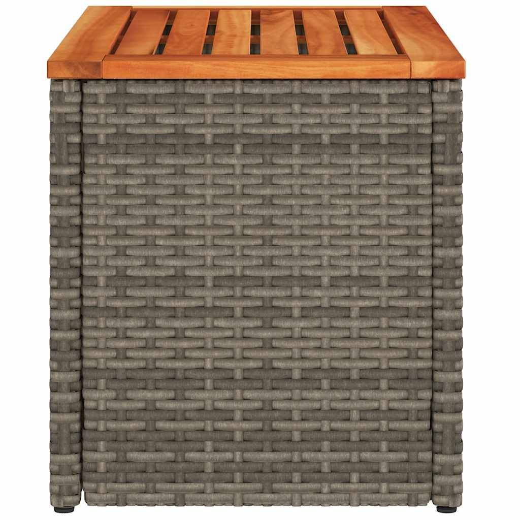 2 pcs Tables d'appoint de jardin | Table d'extérieur gris rotin bois massif - Image 7