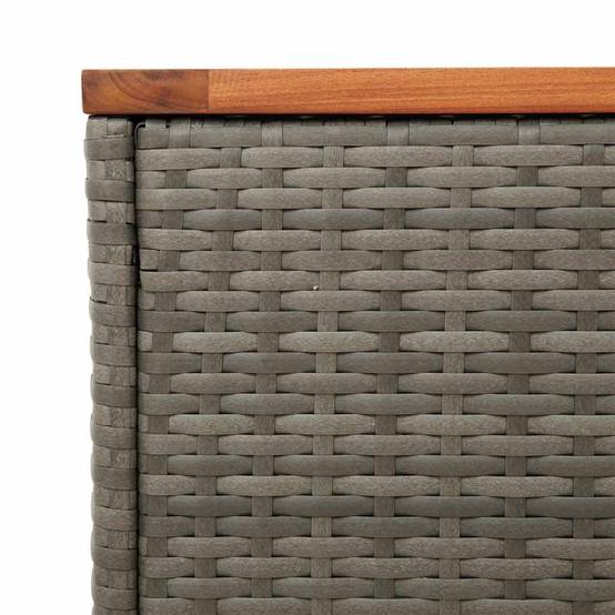 2 pcs Tables d'appoint de jardin | Table d'extérieur gris rotin bois massif - Image 9