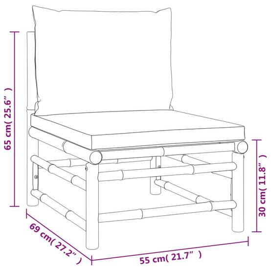 ComfortXL - Ensemble Canapé Jardin Bambou 3 pcs Coussins Gris Clair Modulaire – ComfortXL Outdoor Living - Image 10