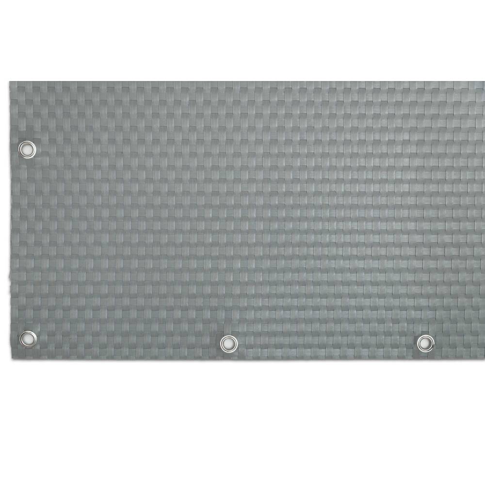 Rattan Art - Brise-vue en résine tressée avec oeillets métalliques coloris gris clair 1 x 3 m - Image 3