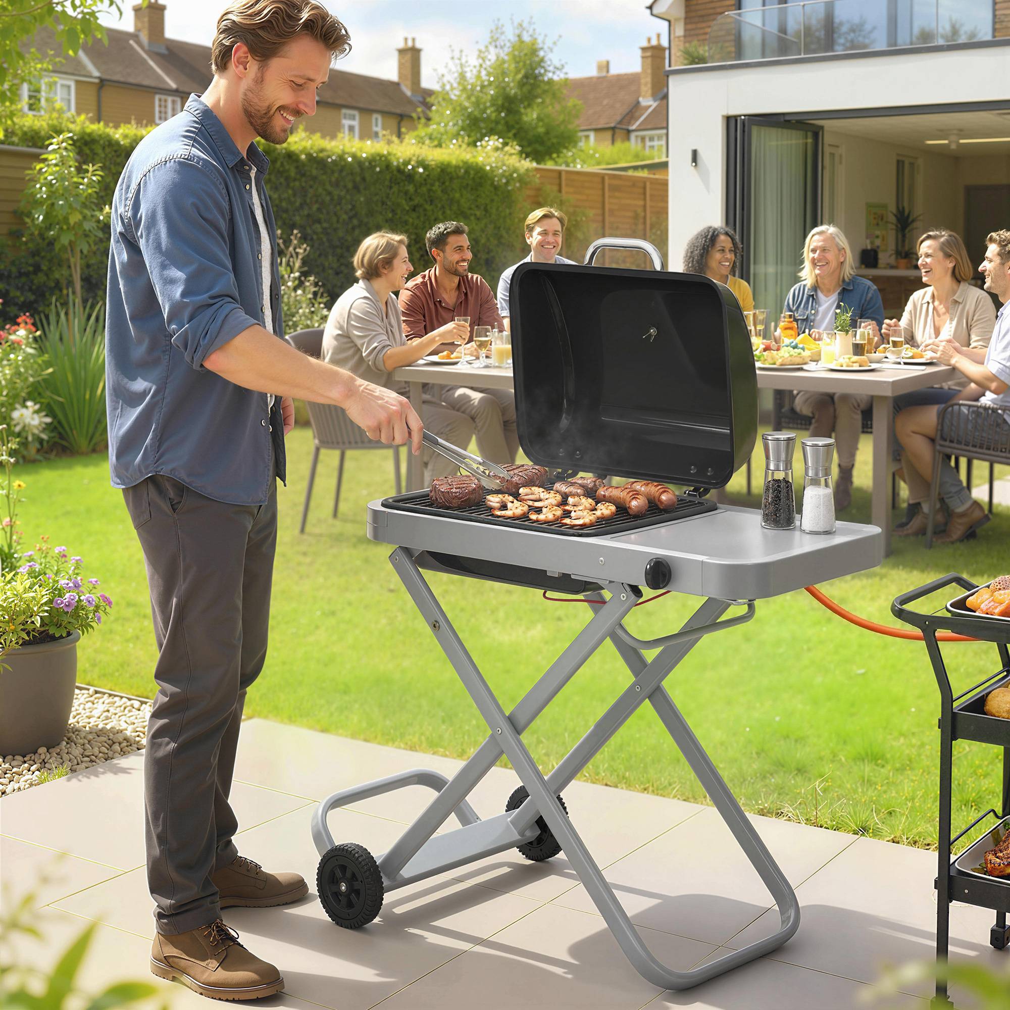 PANGIVO - Barbecue à gaz acier noir 109 x 55 x 89 cm - PANGIVO - Image 3