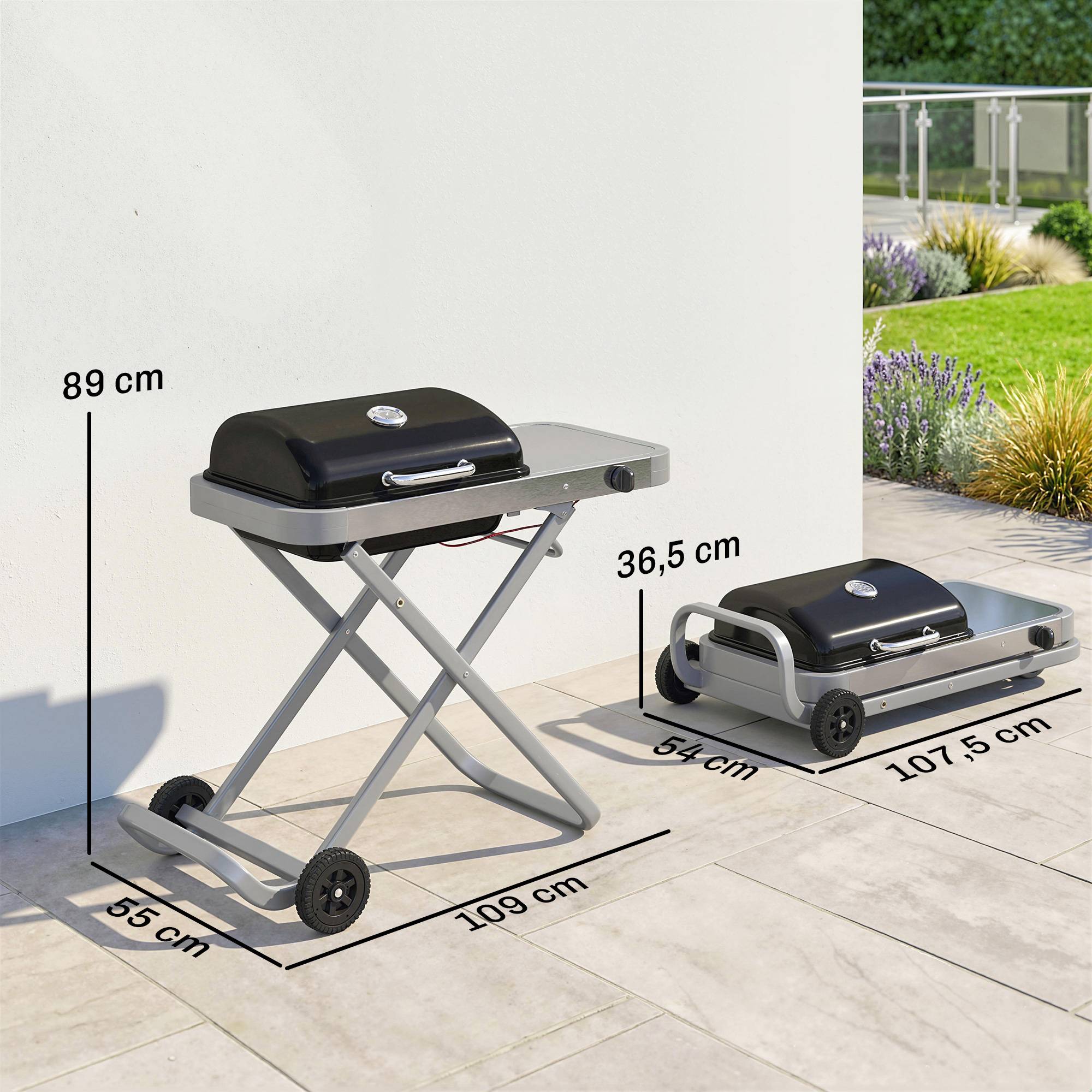 PANGIVO - Barbecue à gaz acier noir 109 x 55 x 89 cm - PANGIVO - Image 5