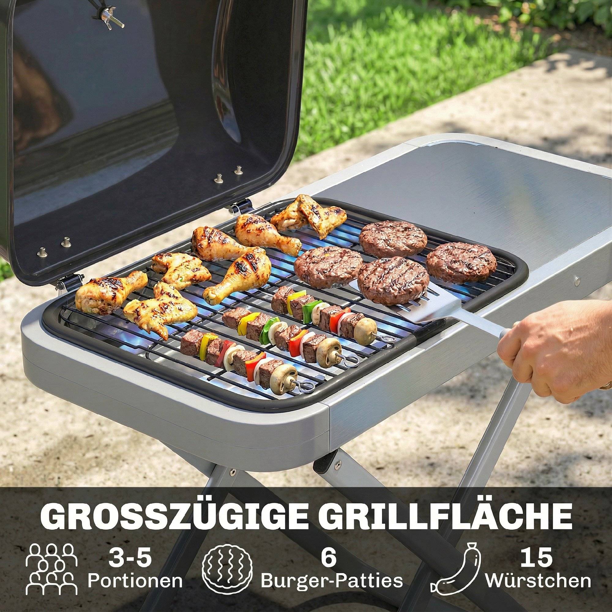 PANGIVO - Barbecue à gaz acier noir 109 x 55 x 89 cm - PANGIVO - Image 7
