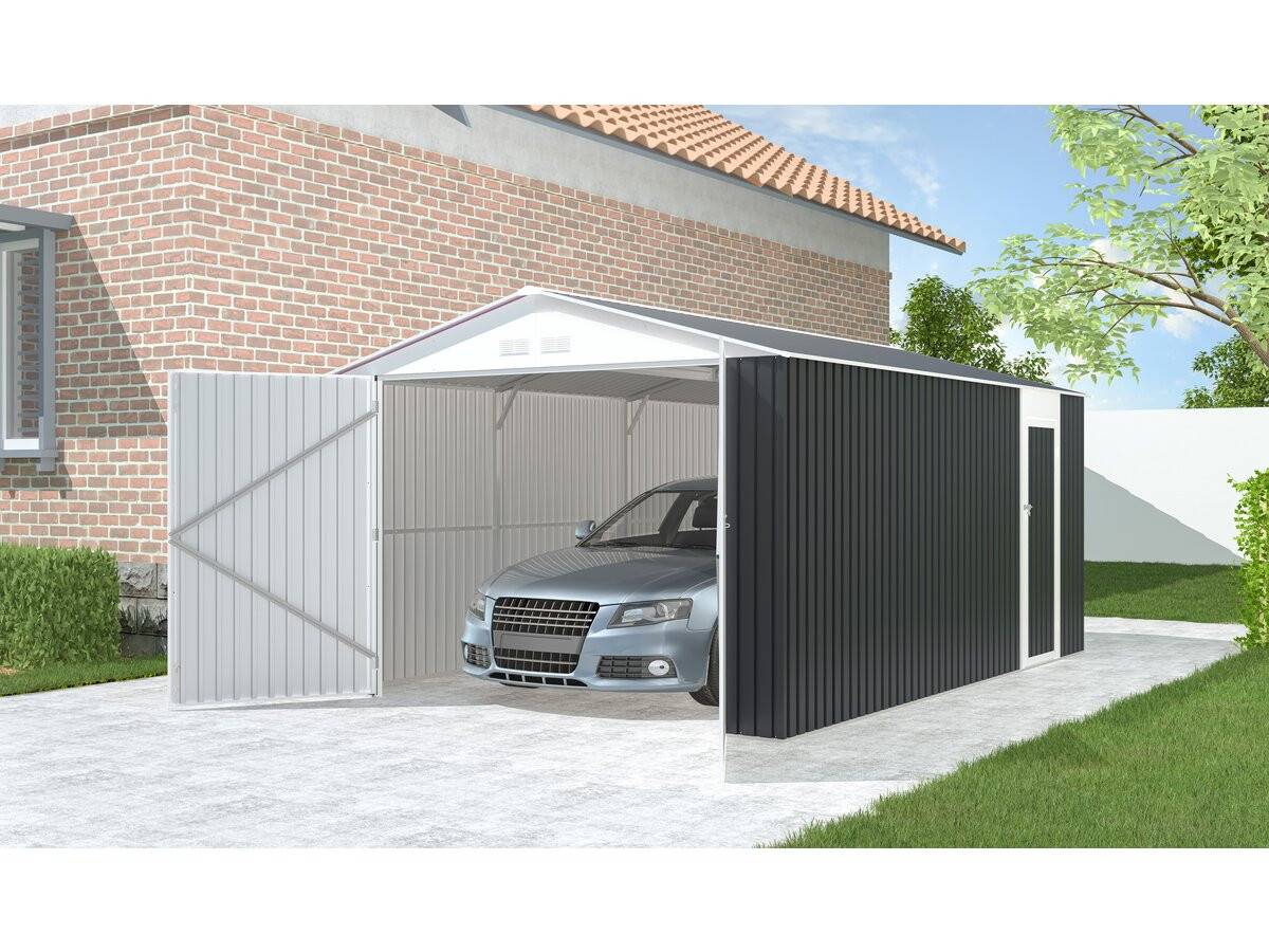 Garage Métal "houston" 15,36 M² - Anthracite -habitat Et Jardin - Image 2