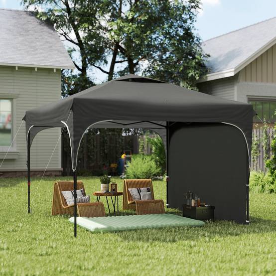 Outsunny - Tonnelle barnum pliante jardin 3x3x2,65m paroi latérale amovible sac transport acier/tissu Oxford gris - Outsunny - Image 2