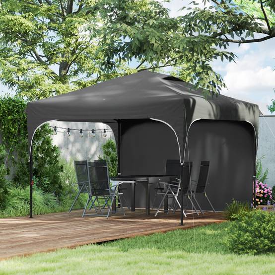 Outsunny - Tonnelle barnum pliante jardin 3x3x2,65m paroi latérale amovible sac transport acier/tissu Oxford gris - Outsunny - Image 5