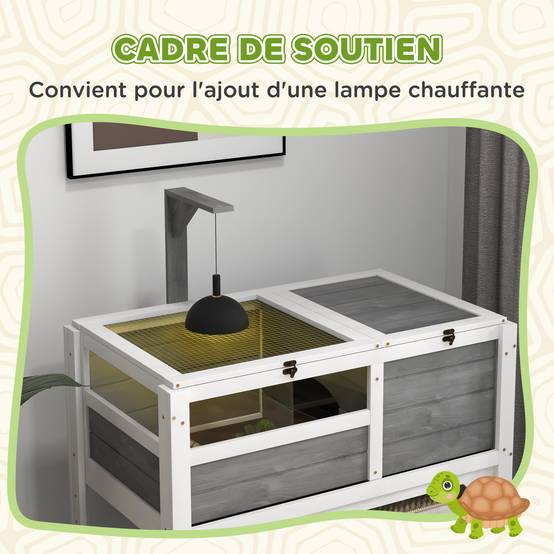Enclos pour tortues bois naturel 84 x 51 x 105 cm - PANGIVO - Image 7