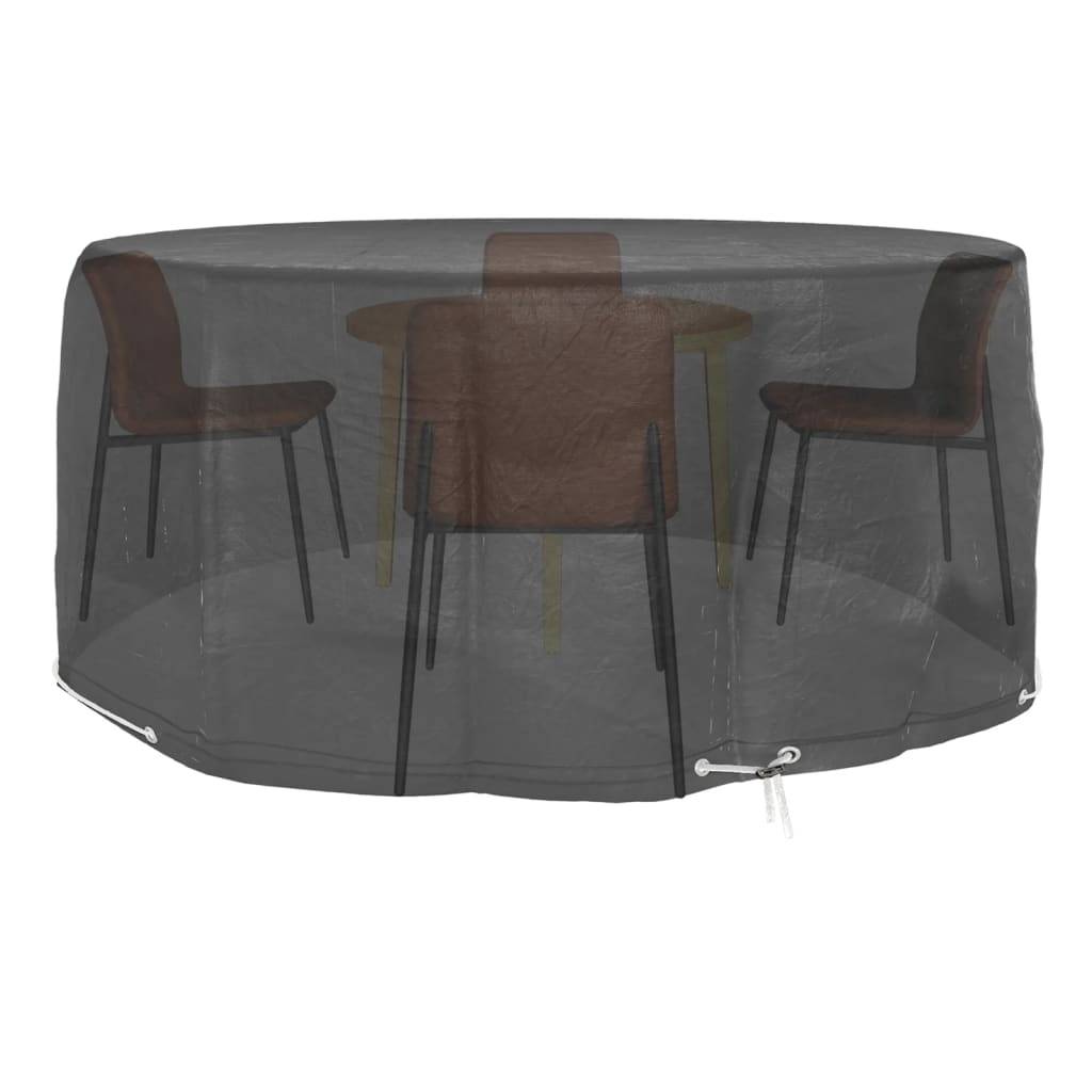 Lot de 2 Housses Rondes Imperméables PE pour Grande Table de Jardin Protection Anti-UV Noir Ø260x90 cm – ComfortXL Outdoor Living - Image 2