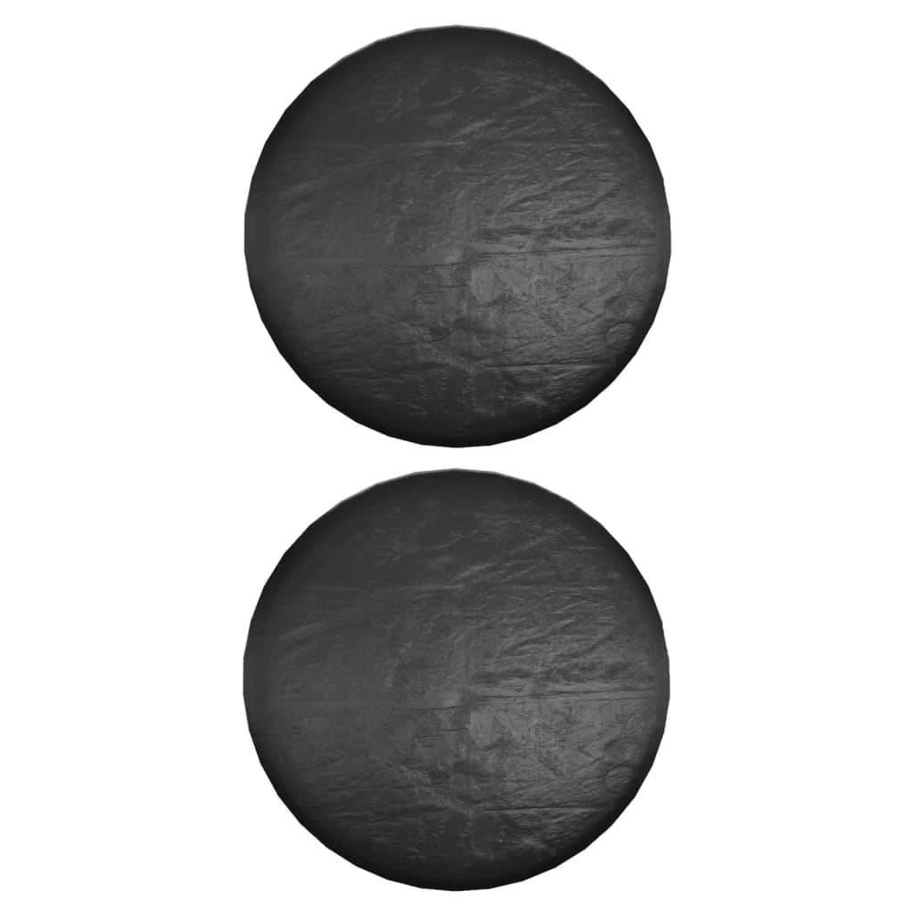 Lot de 2 Housses Rondes Imperméables PE pour Grande Table de Jardin Protection Anti-UV Noir Ø260x90 cm – ComfortXL Outdoor Living - Image 3