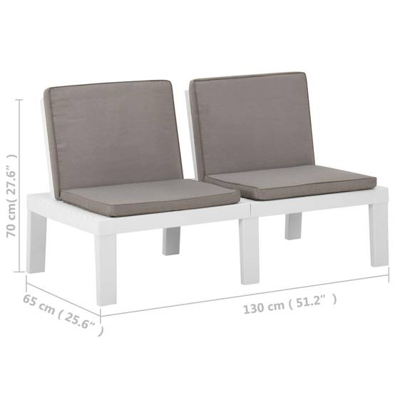 Prolenta Premium - Banc de jardin Blanc 65 X 130 cm - Prolenta Premium - Image 6
