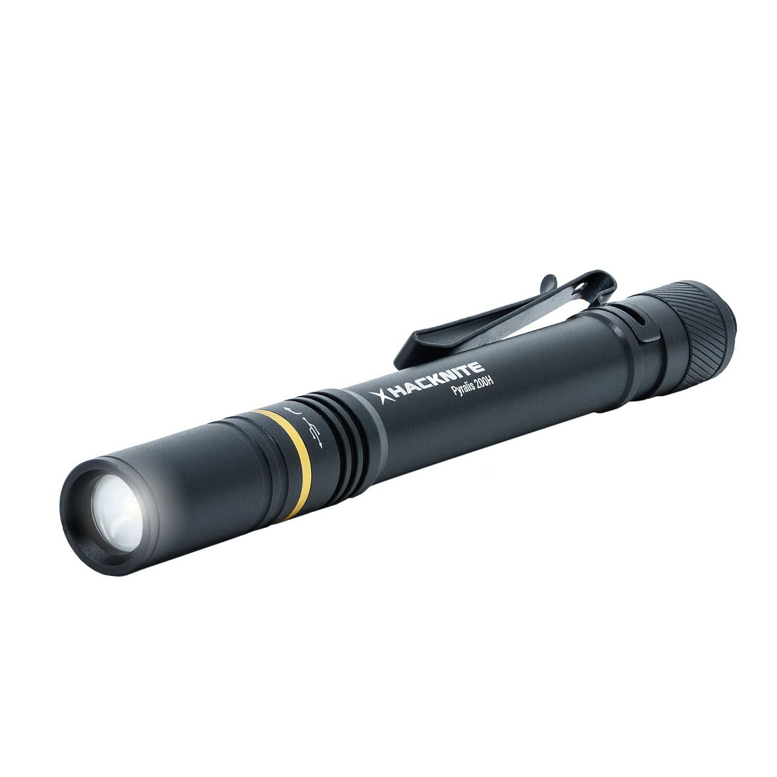 Lampe de Poche LED stylo hybride Rechargeable et Piles - PYRALIS 200H - 200 lumens -HACKNITE - Image 1