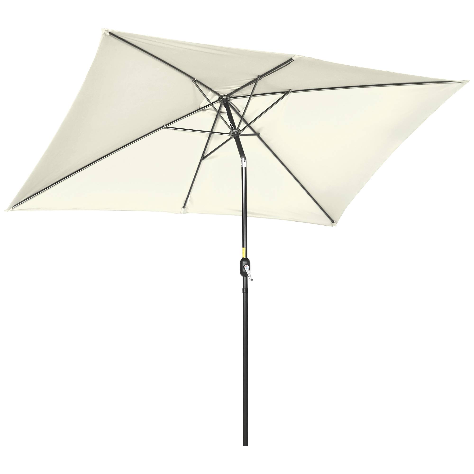 Parasol inclinable rectangulaire métal polyester haute densité 3 x 2 m crème fr342 - Image 1