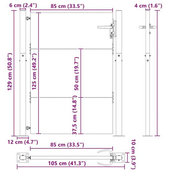 Portail Extérieur Plein Acier Corten Panneau Intimité pour Clôture de Cour Rouillé 105x130 cm – ComfortXL Outdoor Living - Image 7