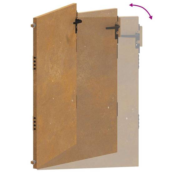 Portail Extérieur Plein Acier Corten Panneau Intimité pour Clôture de Cour Rouillé 105x130 cm – ComfortXL Outdoor Living - Image 8