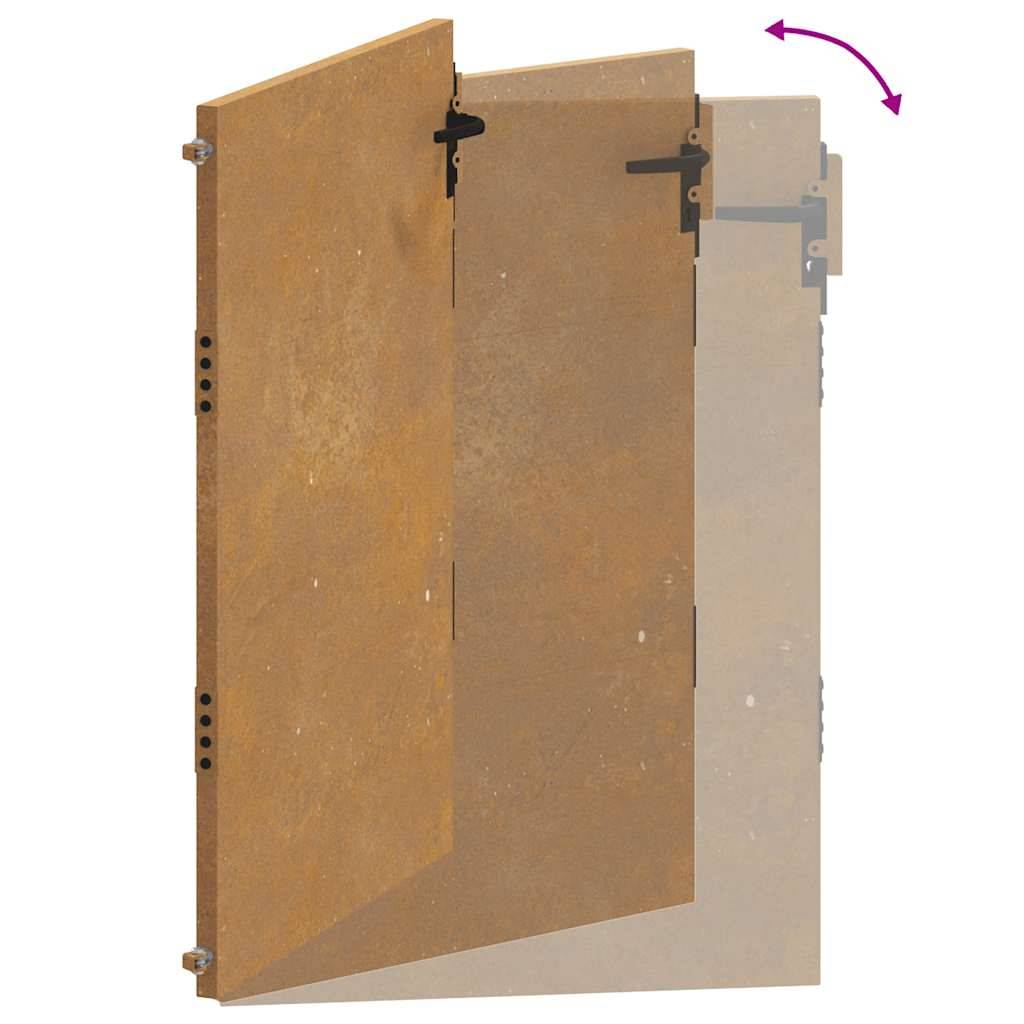 Portail Extérieur Plein Acier Corten Panneau Intimité pour Clôture de Cour Rouillé 105x130 cm – ComfortXL Outdoor Living - Image 8