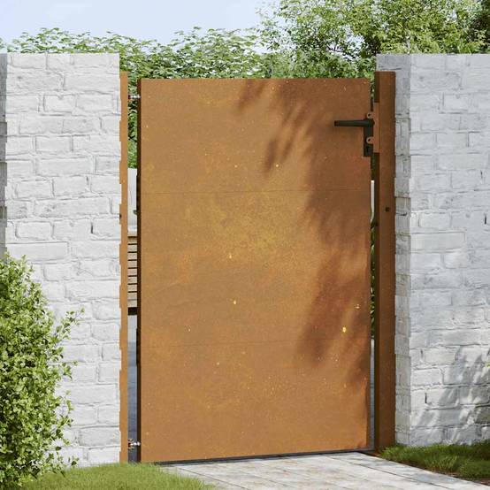 Portail Extérieur Plein Acier Corten Panneau Intimité pour Clôture de Cour Rouillé 105x130 cm – ComfortXL Outdoor Living - Image 3