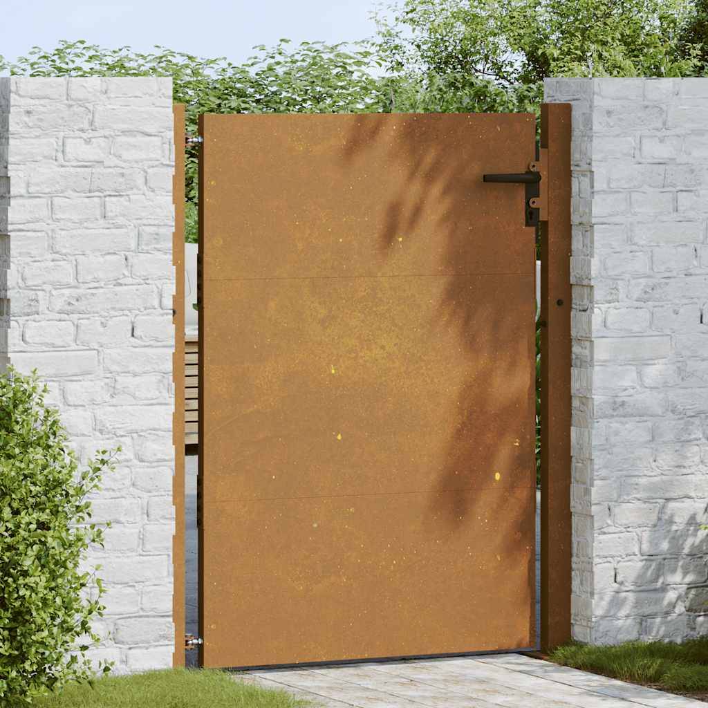 Portail Extérieur Plein Acier Corten Panneau Intimité pour Clôture de Cour Rouillé 105x130 cm – ComfortXL Outdoor Living - Image 3