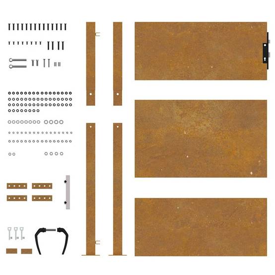 Portail Extérieur Plein Acier Corten Panneau Intimité pour Clôture de Cour Rouillé 105x130 cm – ComfortXL Outdoor Living - Image 6