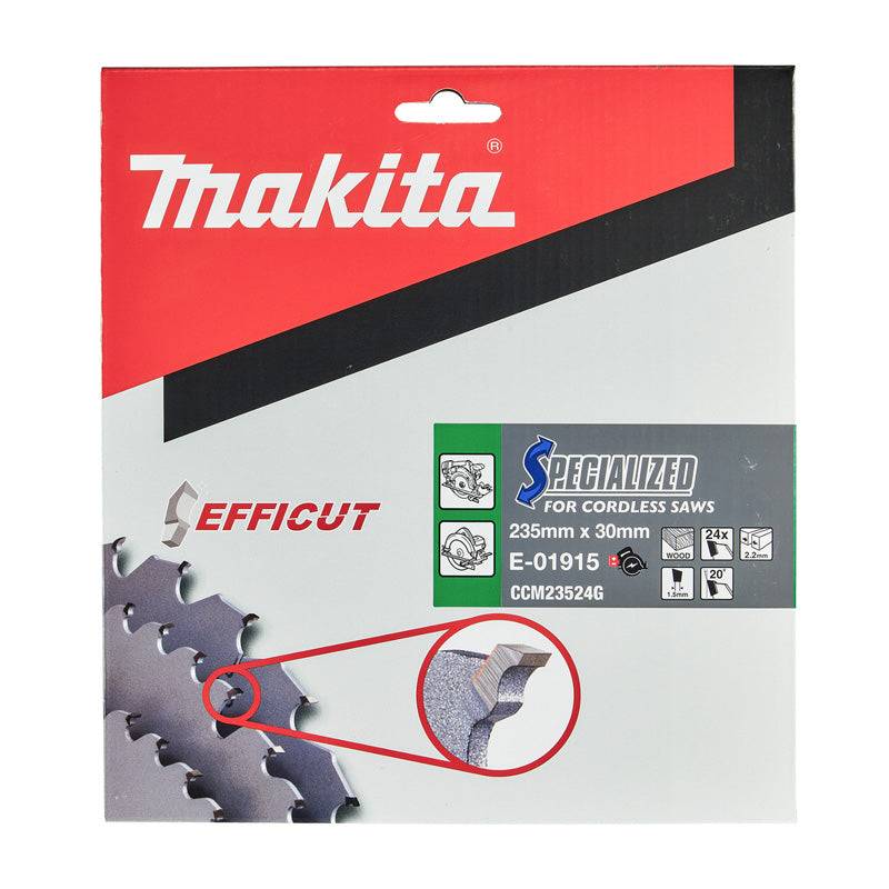 Makita - Lame carbure efficut MAKITA 235 x 20 mm, 24 dents, pour le bois Makita - Image 4