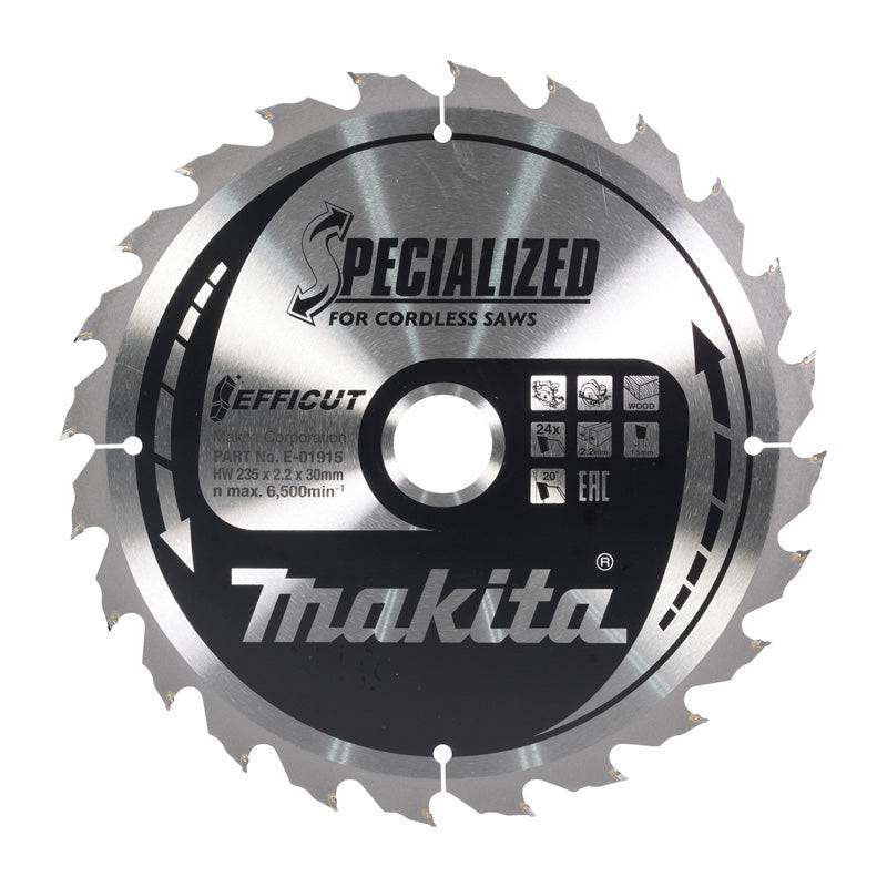 Makita - Lame carbure efficut MAKITA 235 x 20 mm, 24 dents, pour le bois Makita - Image 1