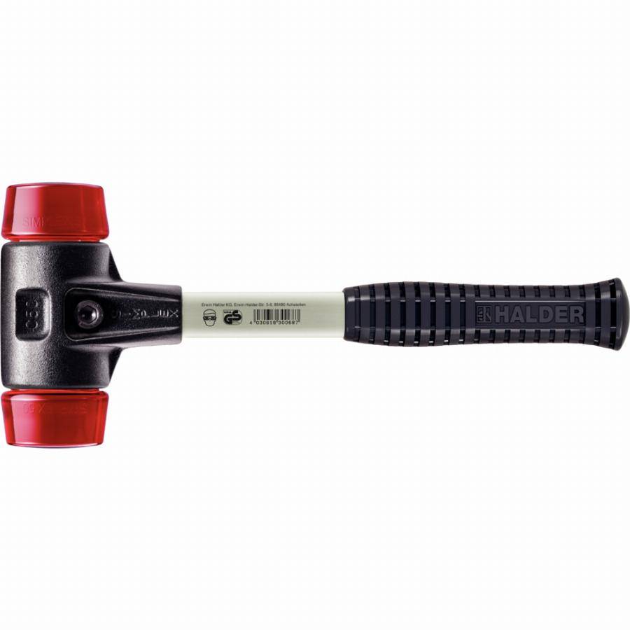 Maillet HALDER SIMPLEX Plastique avec boîtier en fonte malléable renforcée et manche en fibre de verre - D=30 mm - 3706.030