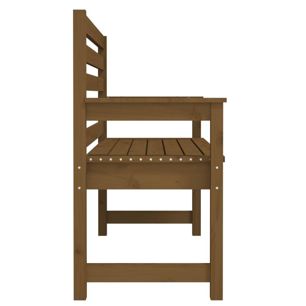 Helloshop26 - Banc de jardin meuble de patio d'extérieur terrasse 109 x 48 x 91,5 cm bois de pin massif marron miel - Image 3