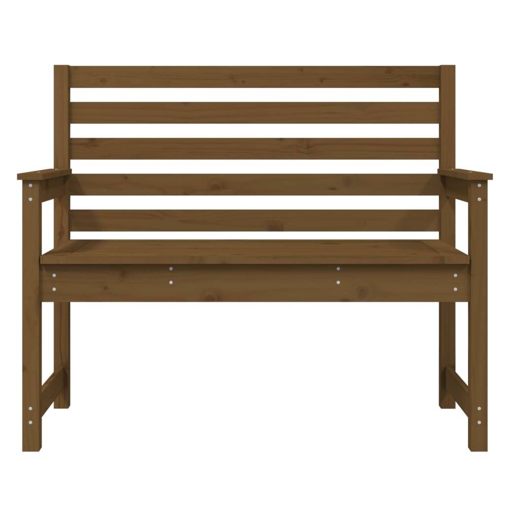 Helloshop26 - Banc de jardin meuble de patio d'extérieur terrasse 109 x 48 x 91,5 cm bois de pin massif marron miel - Image 2
