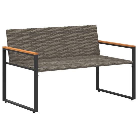 Banquette Rotin Synthétique et Bois Canapé Détente Extérieur Gris Foncé – ComfortXL Outdoor Living - Image 4