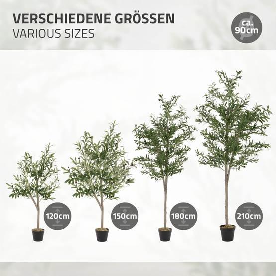 Olivier artificiel plante arbre pot fausse 210 cm décoration intérieur/extérieur - Image 6