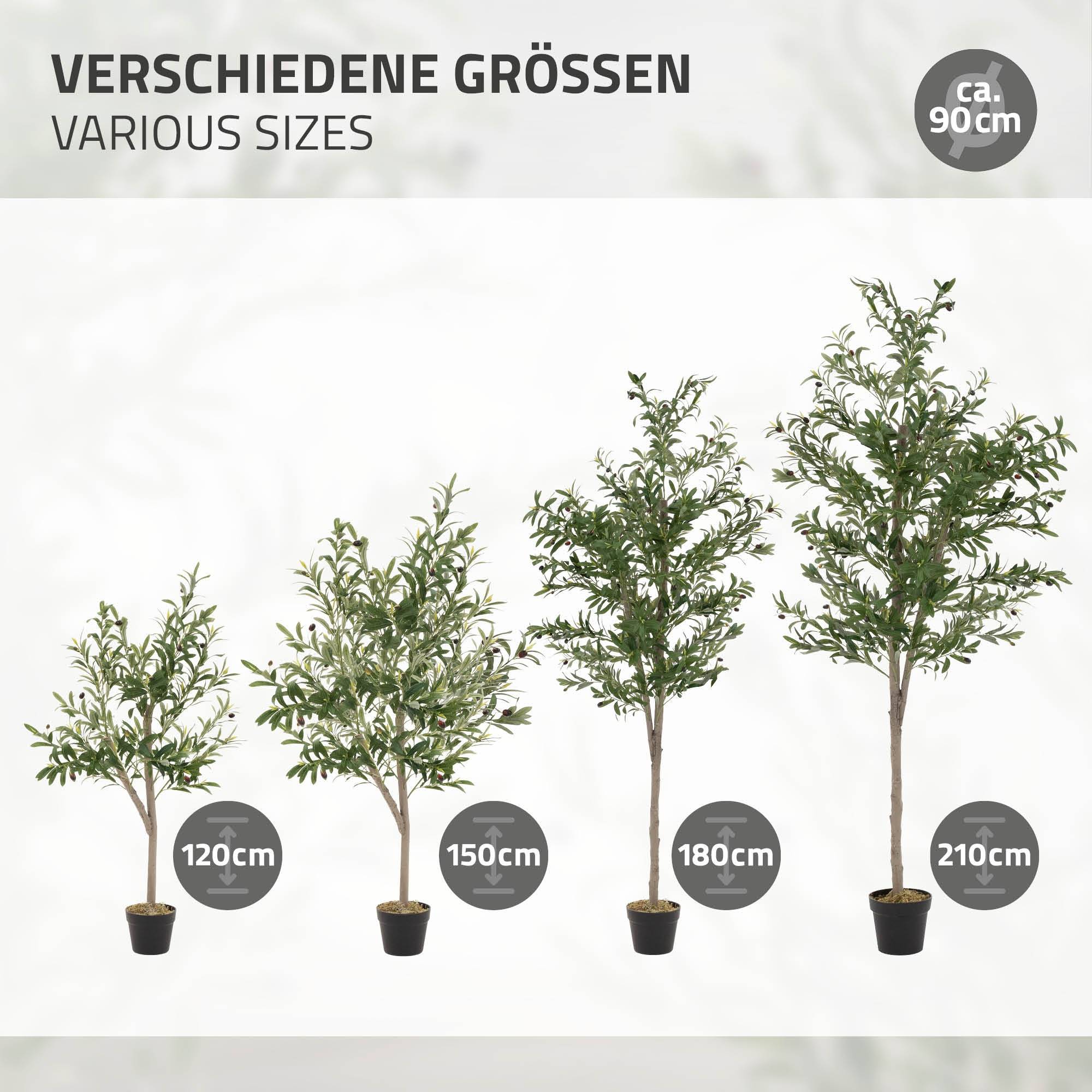 Olivier artificiel plante arbre pot fausse 210 cm décoration intérieur/extérieur - Image 6