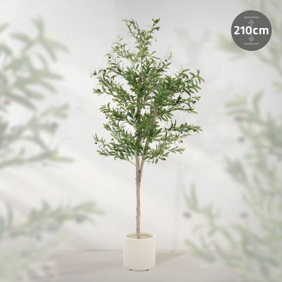 Olivier artificiel plante arbre pot fausse 210 cm décoration intérieur/extérieur - Image 2