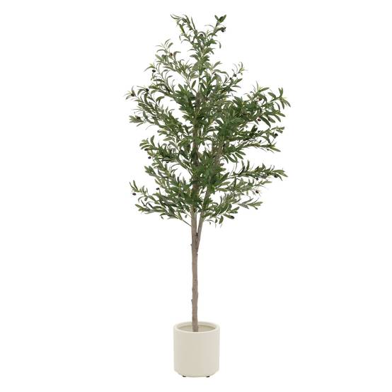Olivier artificiel plante arbre pot fausse 210 cm décoration intérieur/extérieur - Image 1