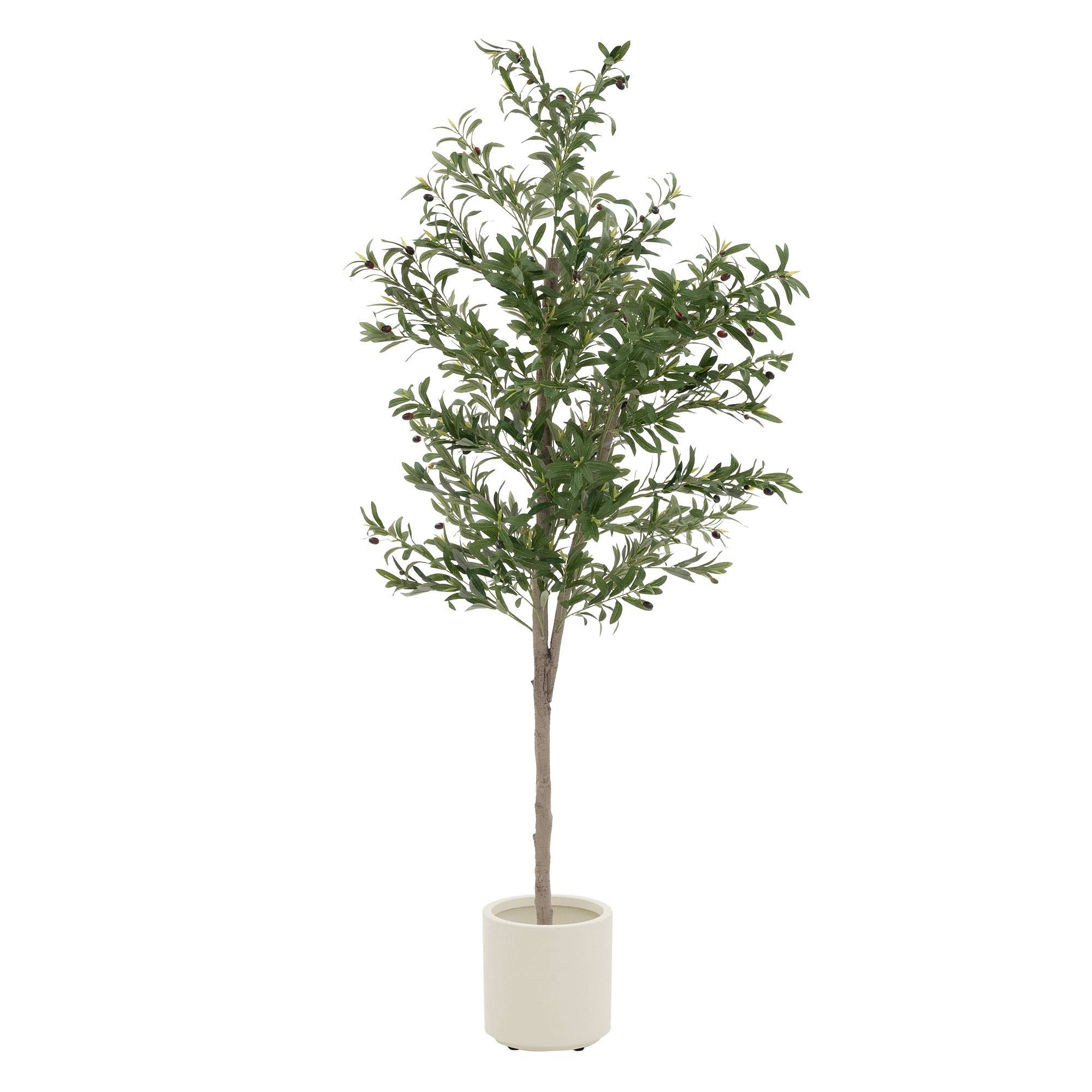 Olivier artificiel plante arbre pot fausse 210 cm décoration intérieur/extérieur - Image 1