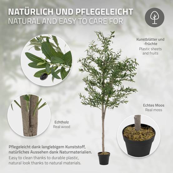 Olivier artificiel plante arbre pot fausse 210 cm décoration intérieur/extérieur - Image 4
