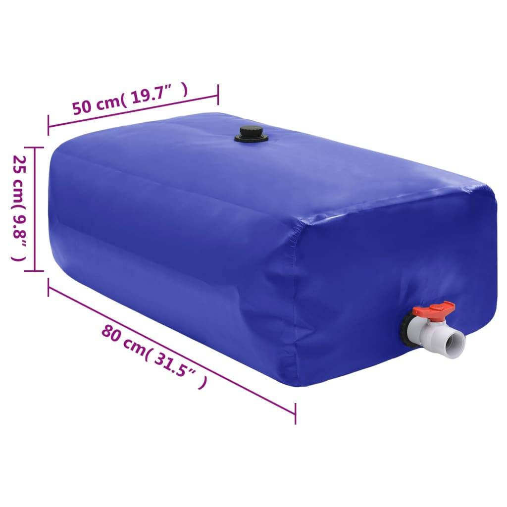PANGIVO - Réservoir d'eau pliable PVC bleu 80 x 50 x 25 cm - PANGIVO - Image 7