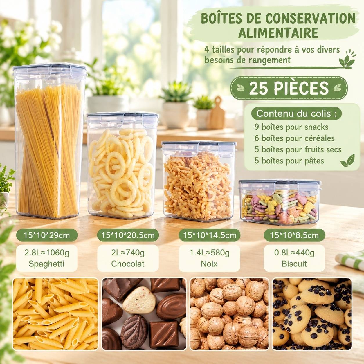 Set de 25 Boîtes de Rangement Alimentaire Hermétiques Empilables - Image 2