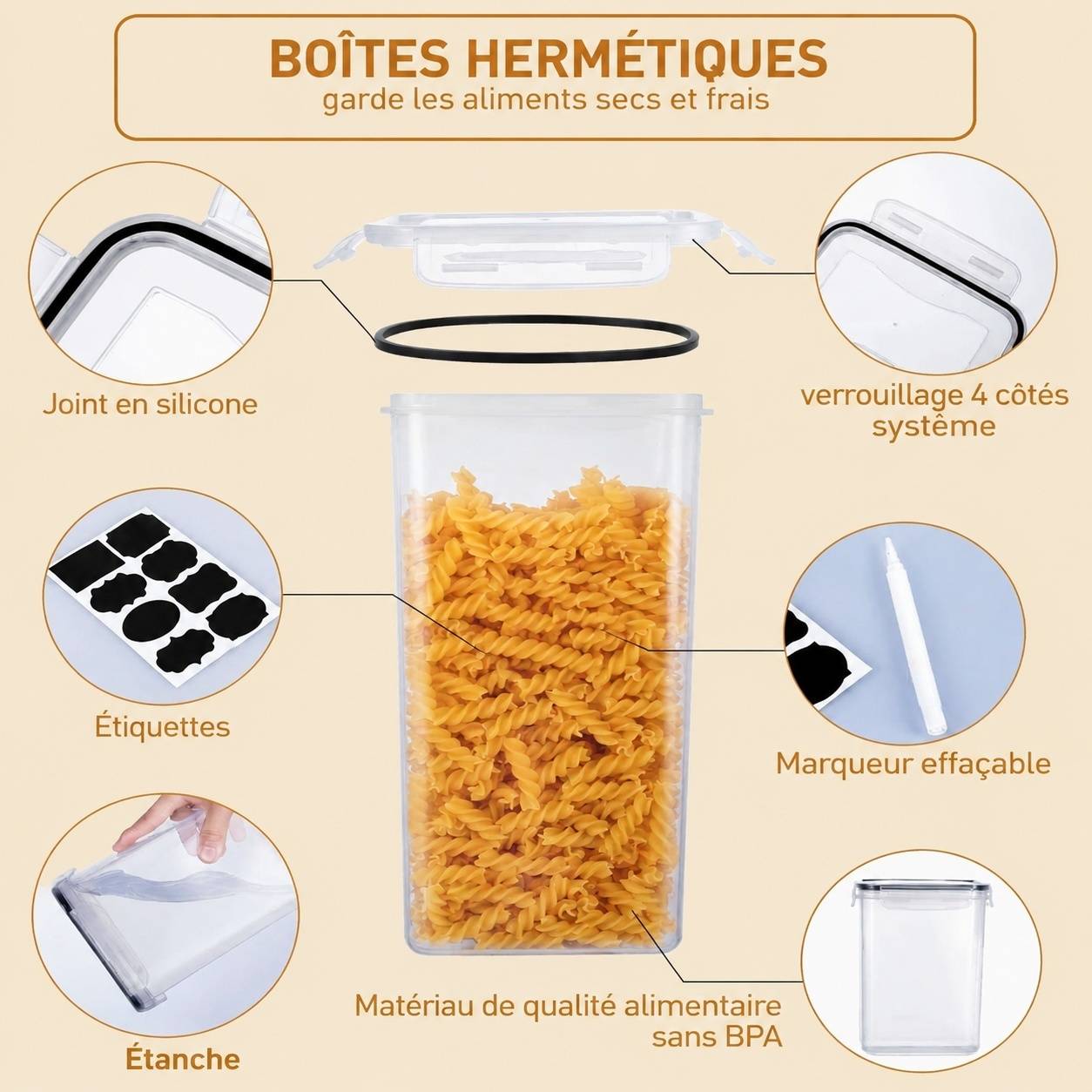 Set de 25 Boîtes de Rangement Alimentaire Hermétiques Empilables - Image 3