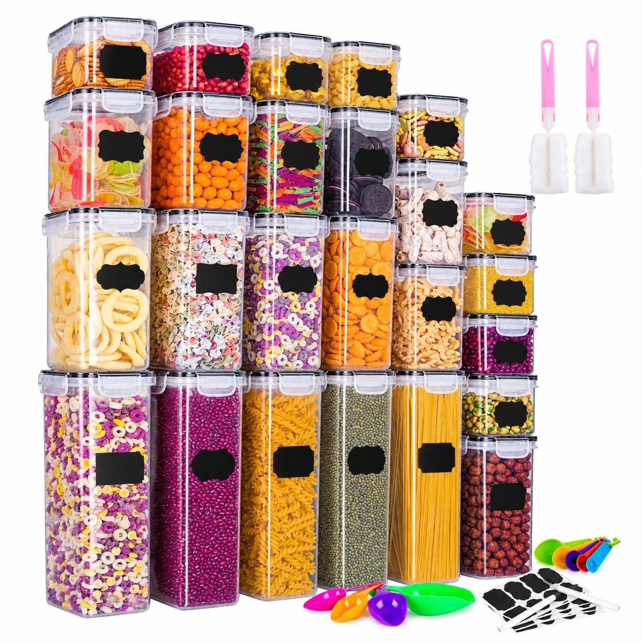 Set de 25 Boîtes de Rangement Alimentaire Hermétiques Empilables - Image 1