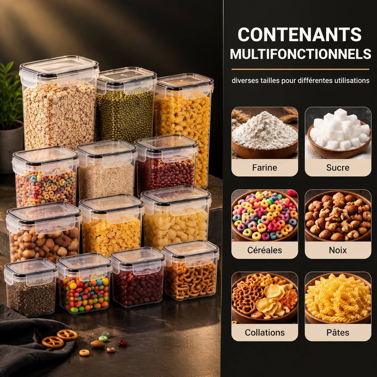 Set de 25 Boîtes de Rangement Alimentaire Hermétiques Empilables - Image 4