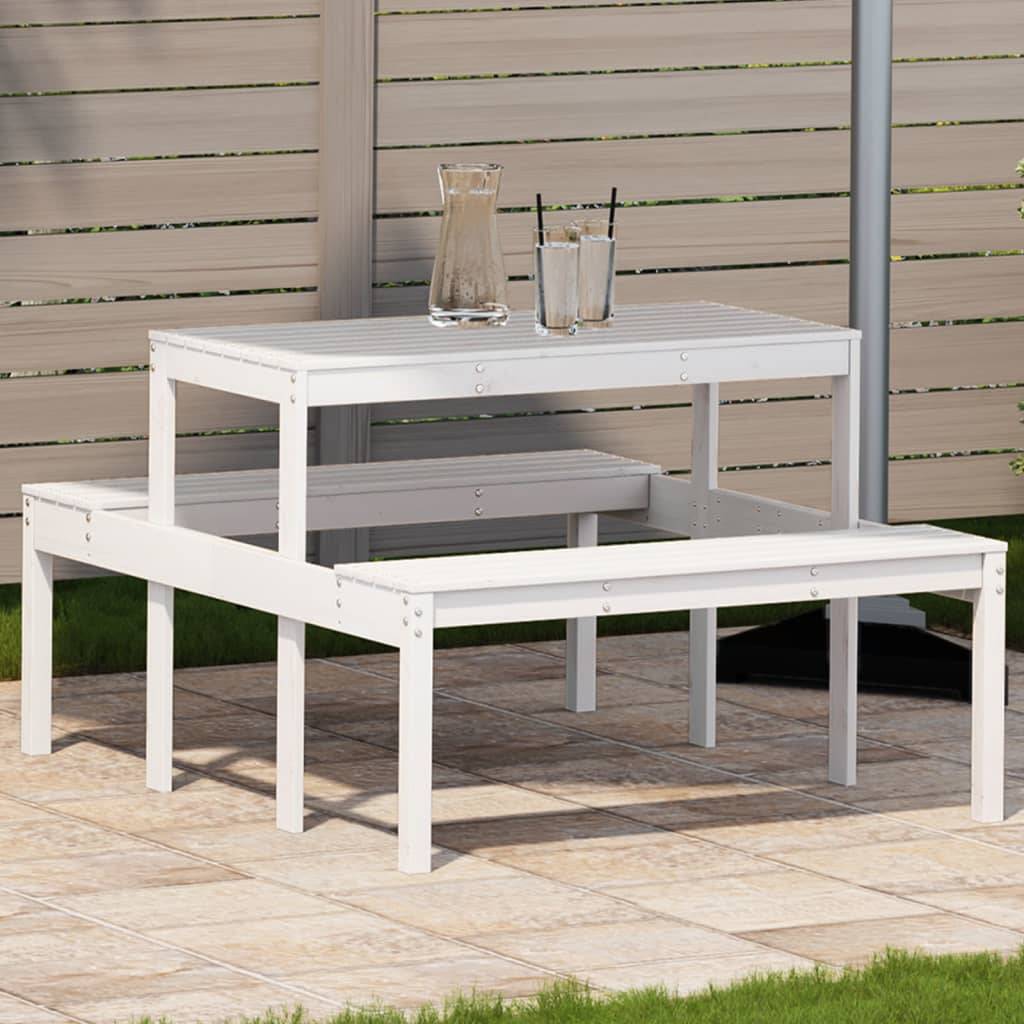 PANGIVO - Table de pique-nique bois massif de pin blanc 110 x 134 x 75 cm - PANGIVO - Image 1