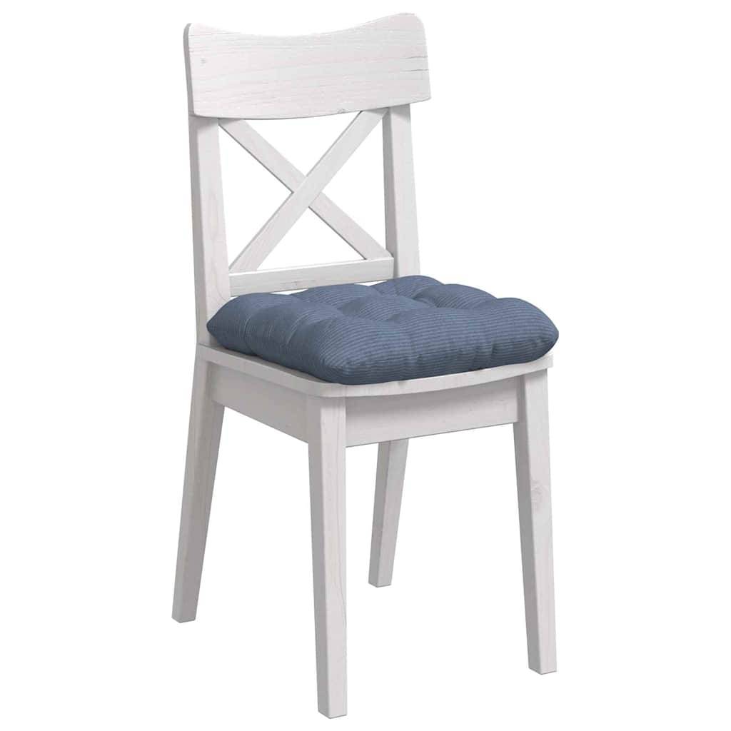 Lot de 4 Coussins d'Assise Velours Côtelé Moderne Déhoussable pour Maison Bureau Bleu 45x45 cm – ComfortXL Outdoor Living - Image 3